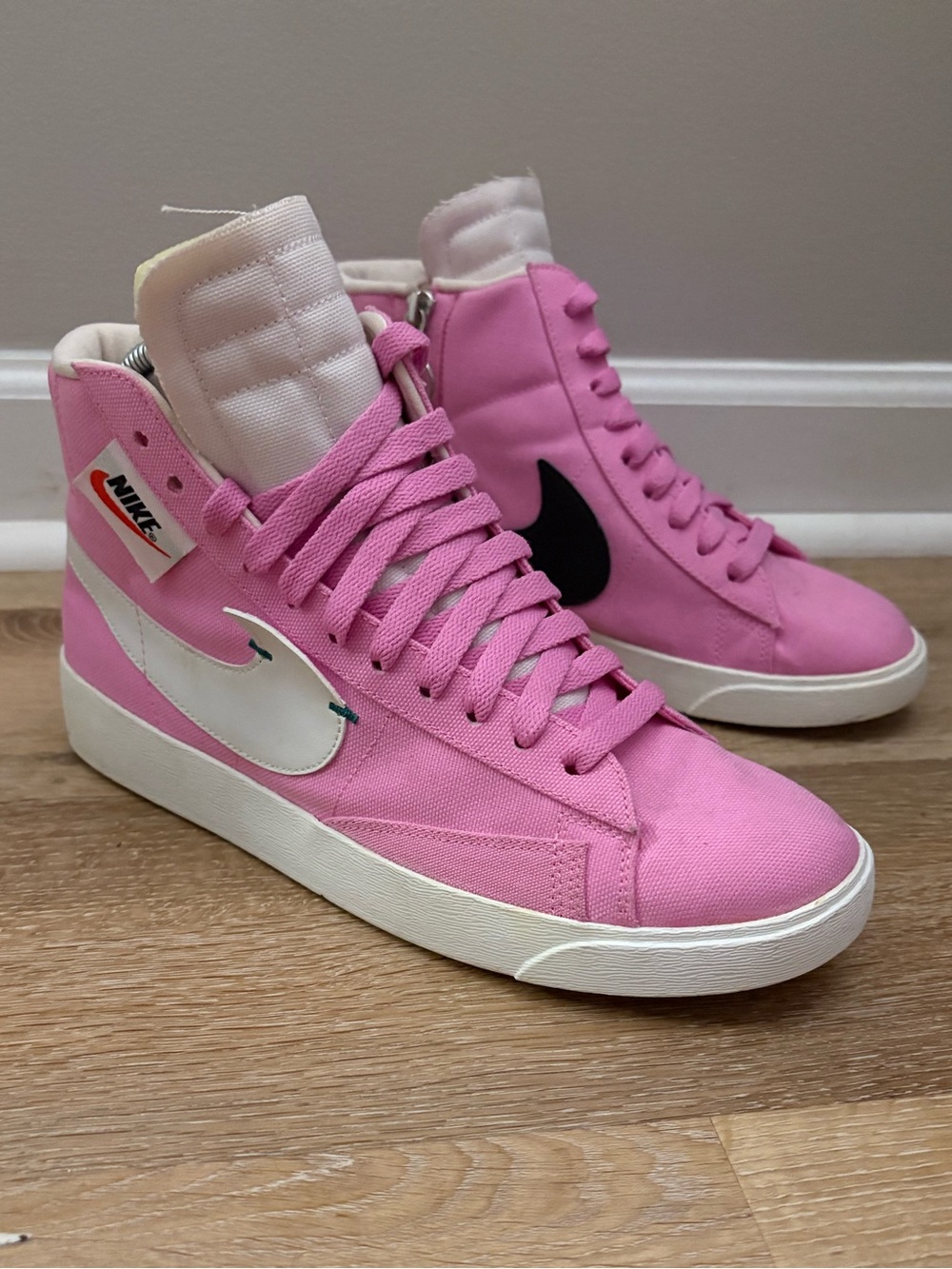 Nike Blazer Mid Rebel Women’s Sneakers in Psychic Pink, Summit White, & Black
